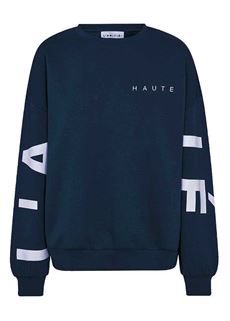 HAUTE L`AMITIÉ SWEATSHIRT, MAXI SPLIT LOGO SWEAT, NAVY